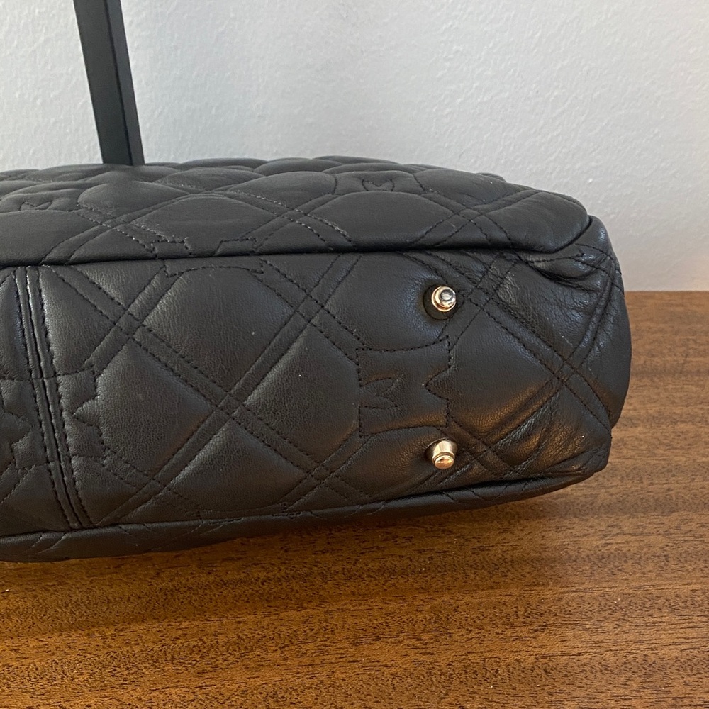 METROCITY Black Quilted Leather Shoulder Bag W/Gold-Tone Chain Strap & Hardware - Picture 13 of 14